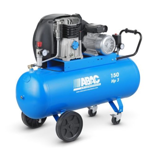 COMPRESOR ABAC PRO A39B-150 CM3 COMPRESOR ABAC PRO A39B-150 CM3 4116024280 COMPRESOR AIRE COMPRIMIDO DE 3 HP CON DEPOSITO DE 150 LITROS DE LA SERIE PRO QUE ES UNA OPCION EXCELENTE PARA LOS USUARIOS QUE NECESITAN UNA GRAN PRODUCCION DE AIRE CON LUZ MONOFASICA. CON LAS BAJAS REVOLUCIONES Y UNA SOLA ETAPA CONSEGUIMOS UN AHORRO DE ENERGIA ELECTRICA. DISPONE DE RUEDAS PARA SU FACIL MANEJO, LAS RUEDAS DELANTERAS SON BLOQUEABLES. CILINDRO DE HIERRO FUNDIDO. MOTOR: 3 HP. CON 2,2 KW. MONOFASICO 230 V. DEPOSITO: 150 LITROS. AIRE ASPIRADO: 393 L/M. REVOLUCIONES: 1050. PRESION DE TRABAJO: 10 BAR. PESO: 87 KG.